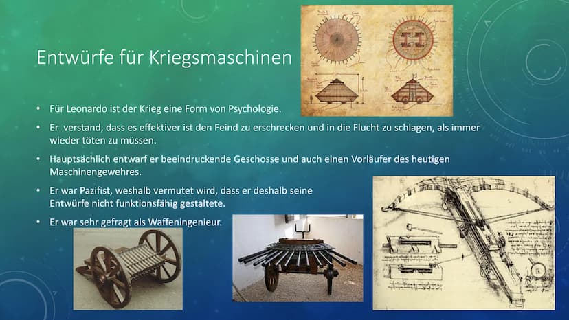 O
260
250
240
230
220
150
160
170
180
190
200
210
C
LEONARDO DA VINCI
War er ein Universalgenie? Übersicht
●
Lebenslauf
Themen
Notizbücher
W