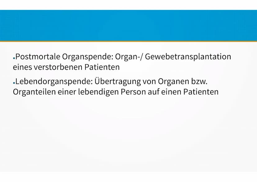 Die Organspende -
Sollte man als Christ Organspender se GFS Religion
Handout: Organspende -
Sollte man als Christ Organspender sein?
1. Orga