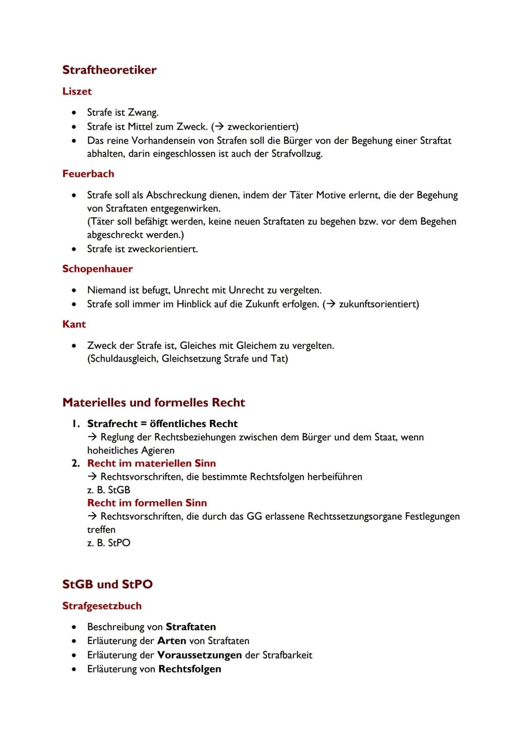 Strafrecht
Strafrecht umfasst alle Maßnahmen, die der Staat als Folge einer Straftat ergreift. Er hat die
Pflicht, die menschliche Gemeinsch