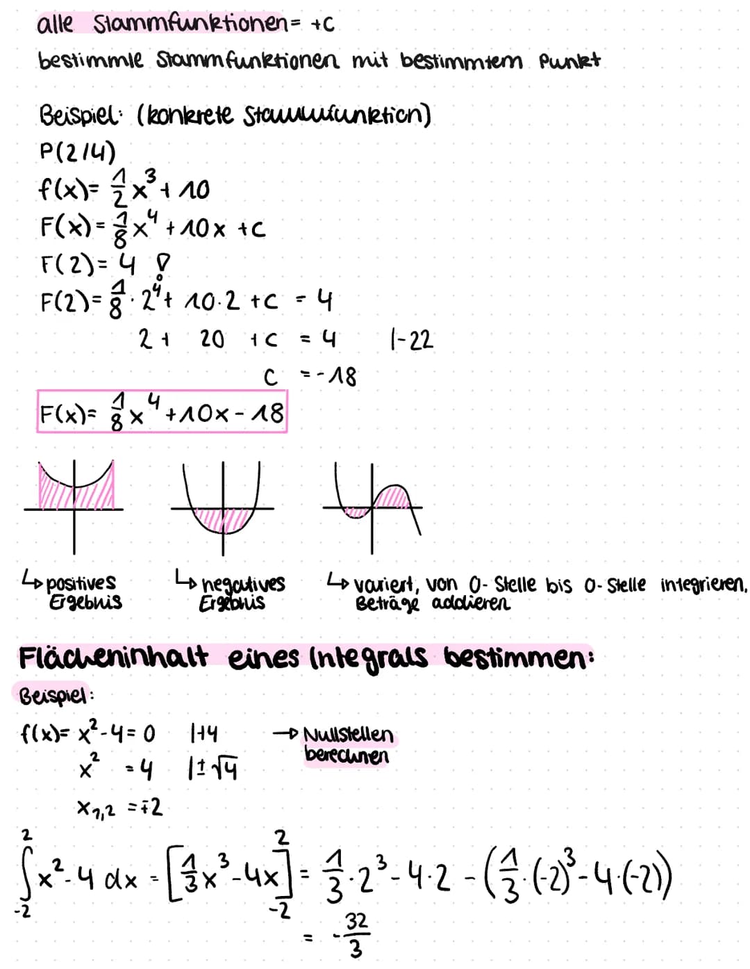 Integralreclining:
Stamfunktion → F'(x) = f(x) Aufleiten"
To
Flächeninhaltfunktions
Bestand
f(x) = x^
1
F(x) = n +₁
n11
X
Mathe
Beispiel:
f(