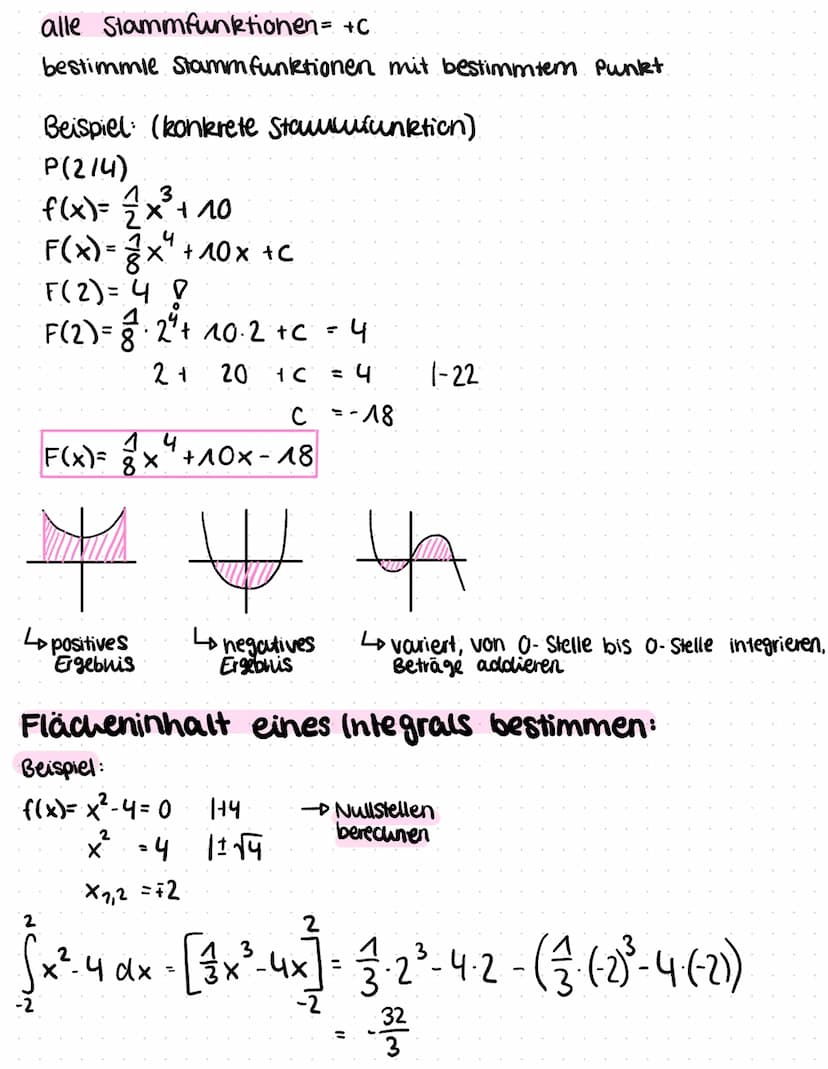 Integralreclining:
Stamfunktion → F'(x) = f(x) Aufleiten"
To
Flächeninhaltfunktions
Bestand
f(x) = x^
1
F(x) = n +₁
n11
X
Mathe
Beispiel:
f(