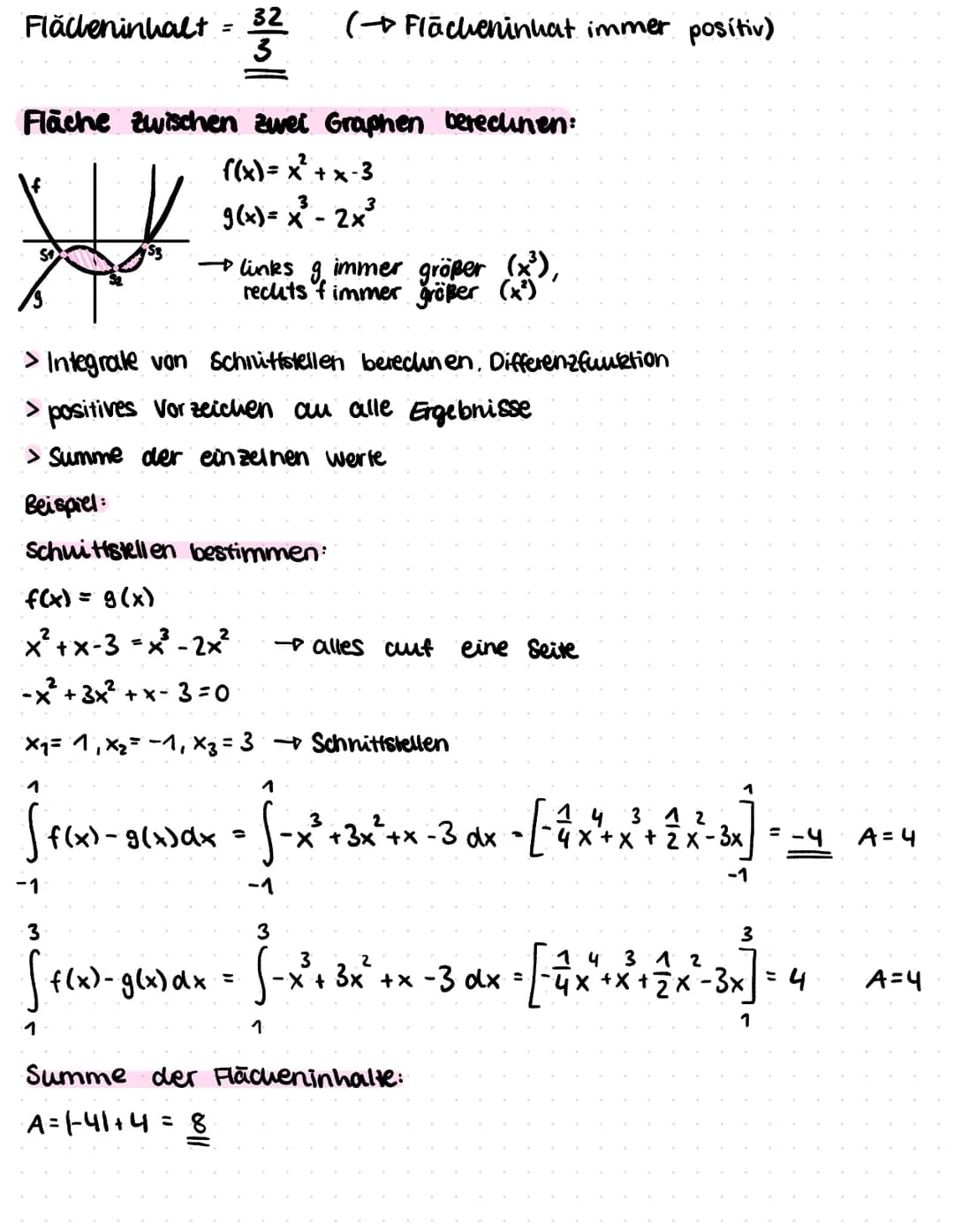 Integralreclining:
Stamfunktion → F'(x) = f(x) Aufleiten"
To
Flächeninhaltfunktions
Bestand
f(x) = x^
1
F(x) = n +₁
n11
X
Mathe
Beispiel:
f(