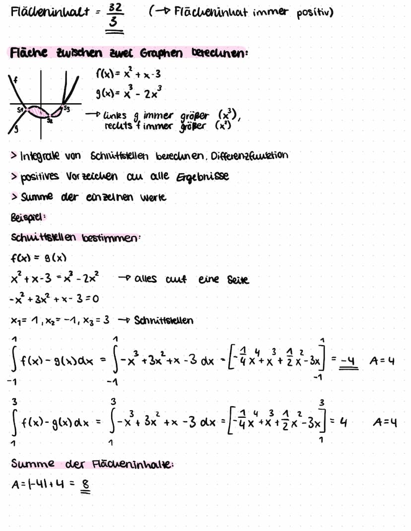 Integralreclining:
Stamfunktion → F'(x) = f(x) Aufleiten"
To
Flächeninhaltfunktions
Bestand
f(x) = x^
1
F(x) = n +₁
n11
X
Mathe
Beispiel:
f(
