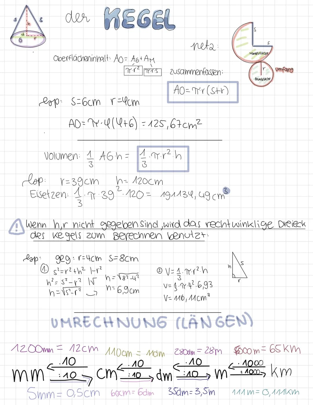 die PYRAMIDE
esp:
Squadratische Pyramide.
Ao= AG+AM
a²
geg: ha= 36cm
a=60cm
1. ha berechnen
ha S
29.ha
s²= ha² + (9² | (9) ²
ha? = s² - (a) 