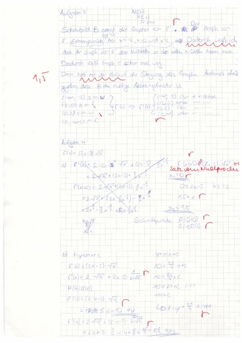 
<h2 id="aufgabe5">Aufgabe 5</h2>
<p>Die Abbildung zeigt die Graphen zweier Funktionen u und v. Die Funktion f ist gegeben durch f(x) = u(v(