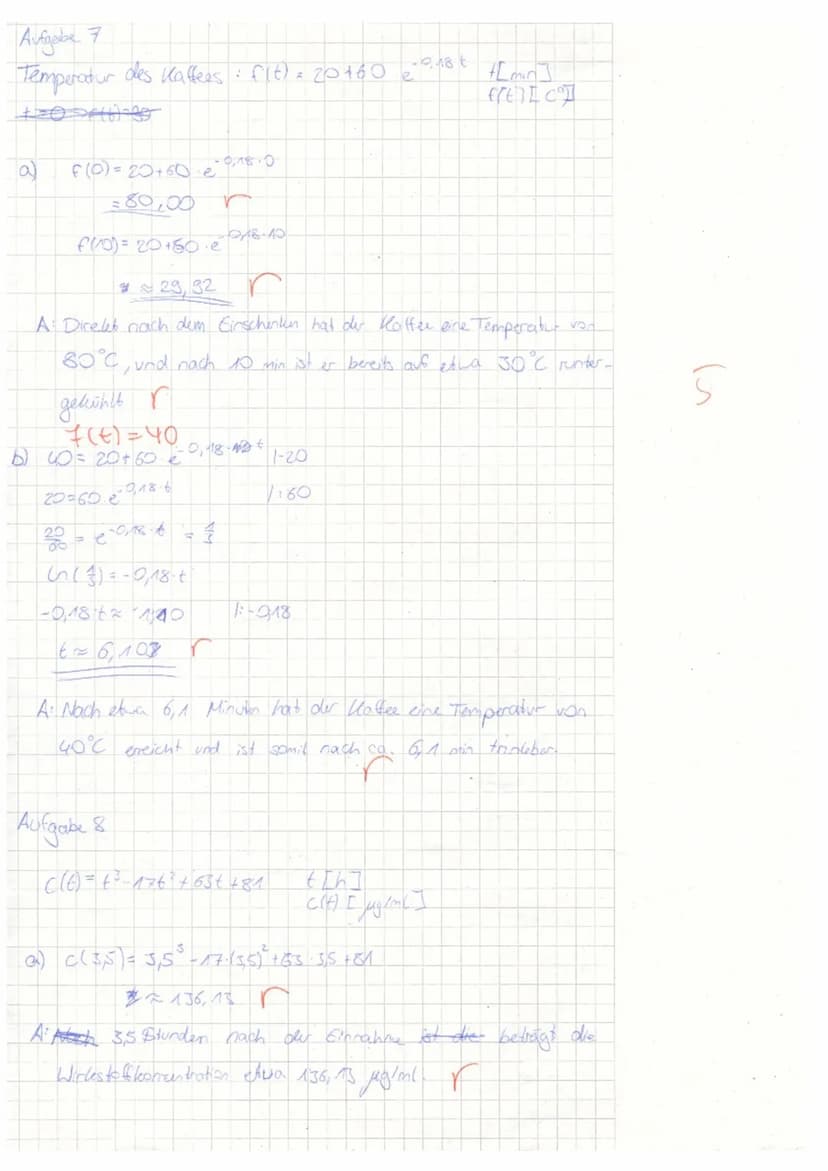 
<h2 id="aufgabe5">Aufgabe 5</h2>
<p>Die Abbildung zeigt die Graphen zweier Funktionen u und v. Die Funktion f ist gegeben durch f(x) = u(v(