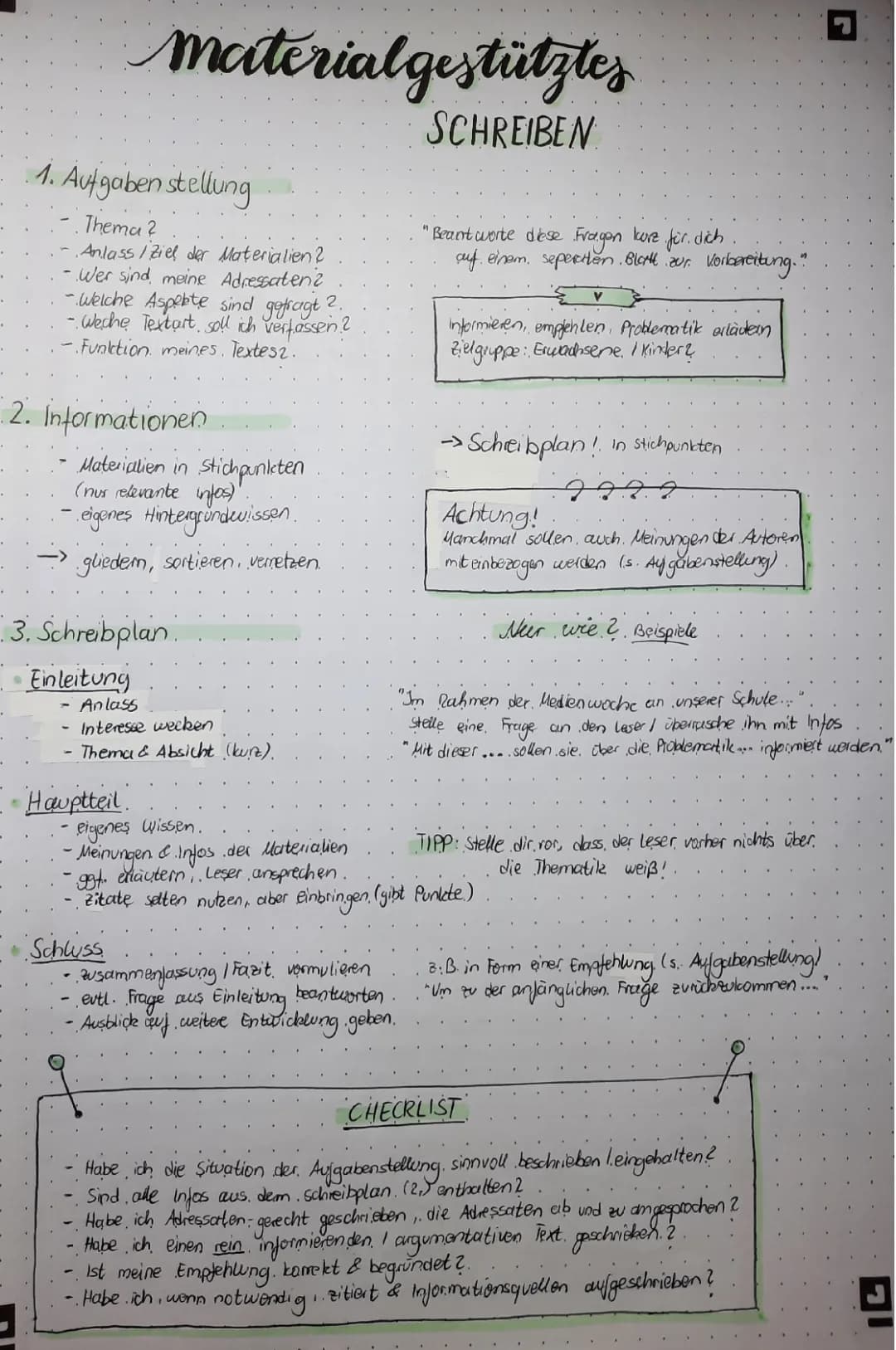 Materialgestütztes Schreiben