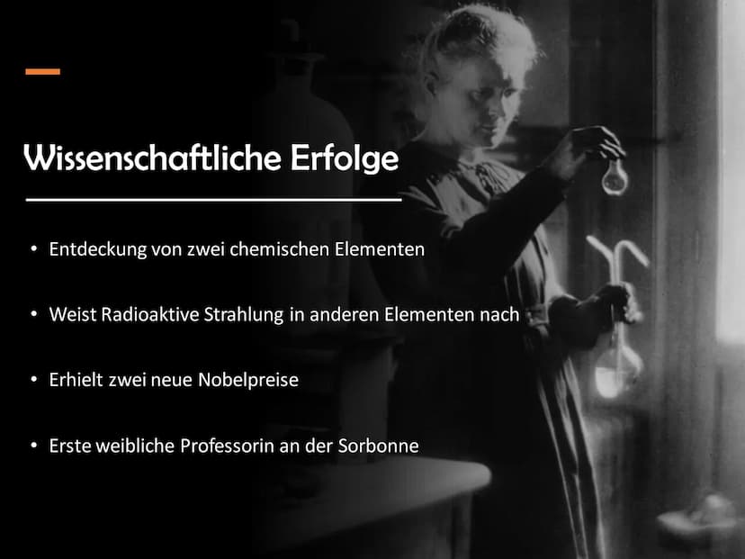 Marie Curie
Wala Qahtan Handout
Name: Marie Sklodowska Curie
Lebensdaten: 7. November 1867 in Warschau geboren
➤ starb am 4. Juli 1935
Natio