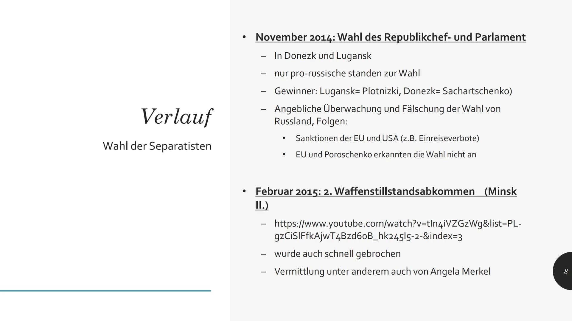 Ukraine Krieg Inhalt
• Basis Informationen
●
●
●
●
Akteure und deren Interessen
Verlauf
Annexion von Krim
I. und II. Schlacht um Flughafen D