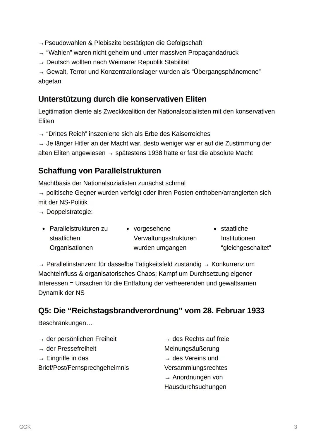 GGK
X
GGK
Machtübernahme
S. 146-149; S. 152 Q5
Verfolgung der politischen Opposition
Hitler als Kanzler fordert als Erstes Neuwahlen bei Rei