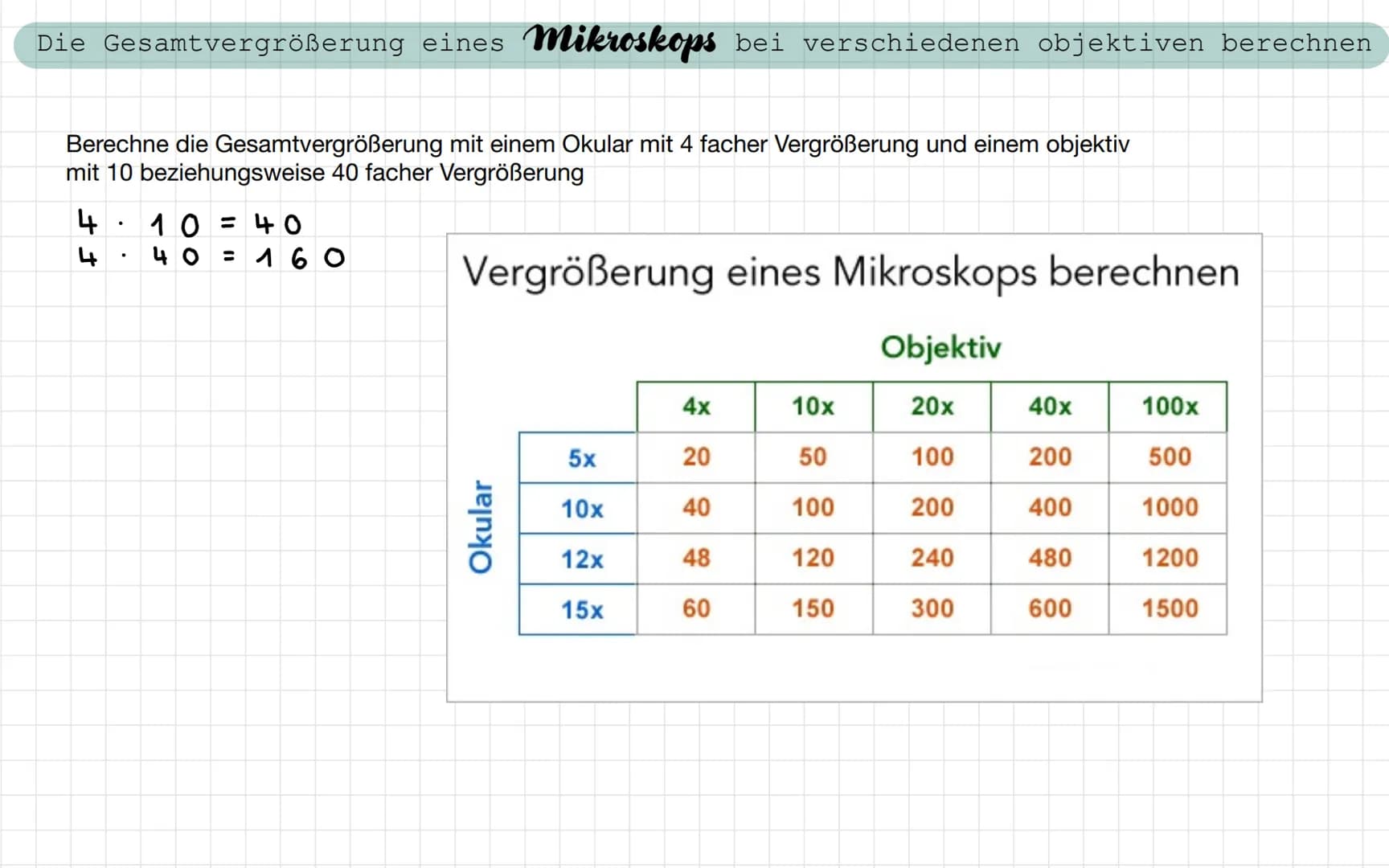 - Freitag / Samstag
Samstag / Sonntag
• Sonntag / Montag
Biologie Test
- ein Lichtmikroskop beschriften und die Funktion der Bauteile nennen