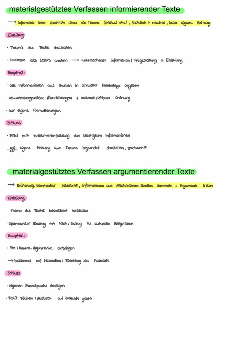 Aufgabenarten und Aufbau der Texte
schreiben
Dramenszeneninterpretation
→ Schwerpunkt: Deutung des Verhaltens des Protagonisten, zusammenhan