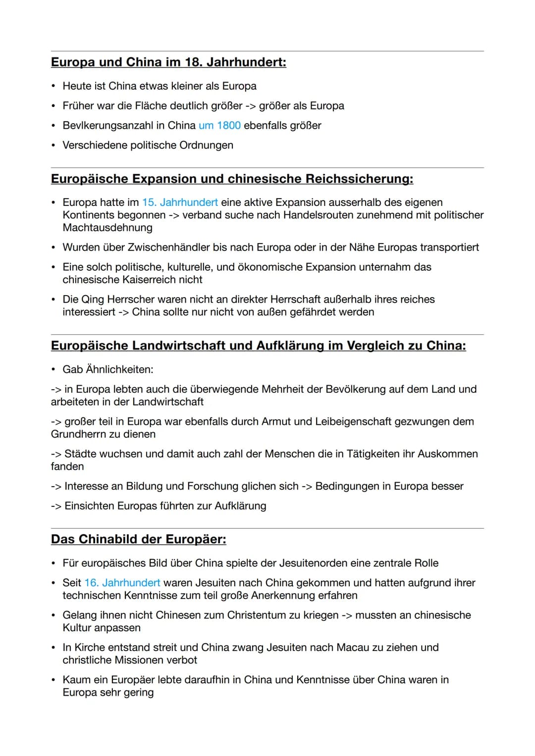 Geschichtsklausur
Eine neue Dynastie:
• Chinesische Geschichte keine Epochen sondern Herrschaftszeiten
• Kaiserreich existierte von 221 v. C