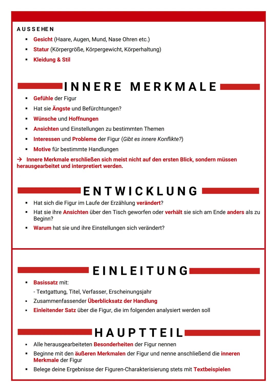 CHARAKTERISIERUNG
CHARAKTERISIERUNG
→ Bei einer Charakterisierung beschreibst du die
einzelnen Charaktere einer Erzählung oder eines
allgeme