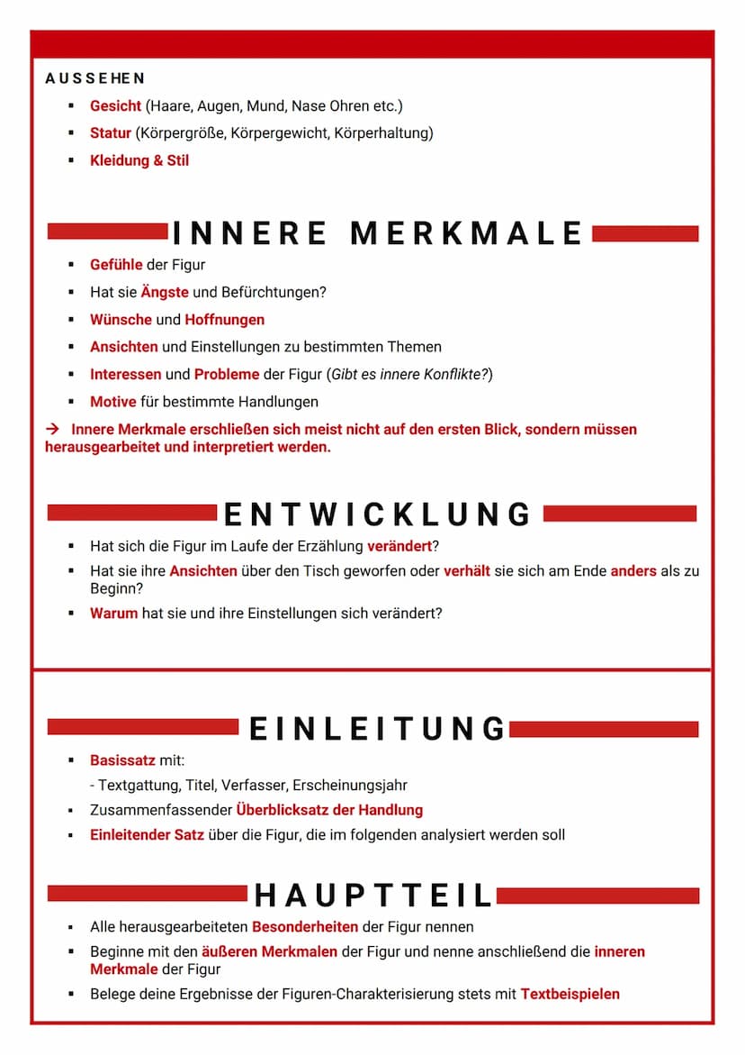 CHARAKTERISIERUNG
CHARAKTERISIERUNG
→ Bei einer Charakterisierung beschreibst du die
einzelnen Charaktere einer Erzählung oder eines
allgeme