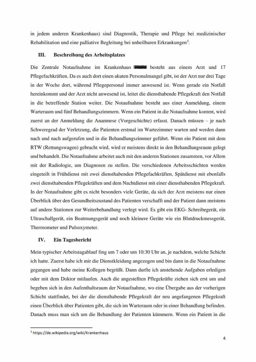 Praktikumsbericht
von
im Krankenhaus
Zentrale Notaufnahme
im Zeitraum vom 05.06.2023 bis zum 16.06.2023
betreuende Lehrperson: Frau
abgegebe