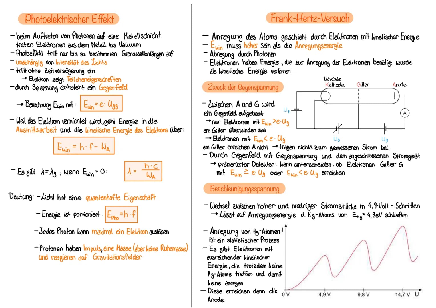 Schrödinger-Gleichung
|
Y"(x) = -8² (E-V(x) - Y(X)
- Je höher die Energie eines Zustands
über dem Potential liegt, desto die
Krümmung der We