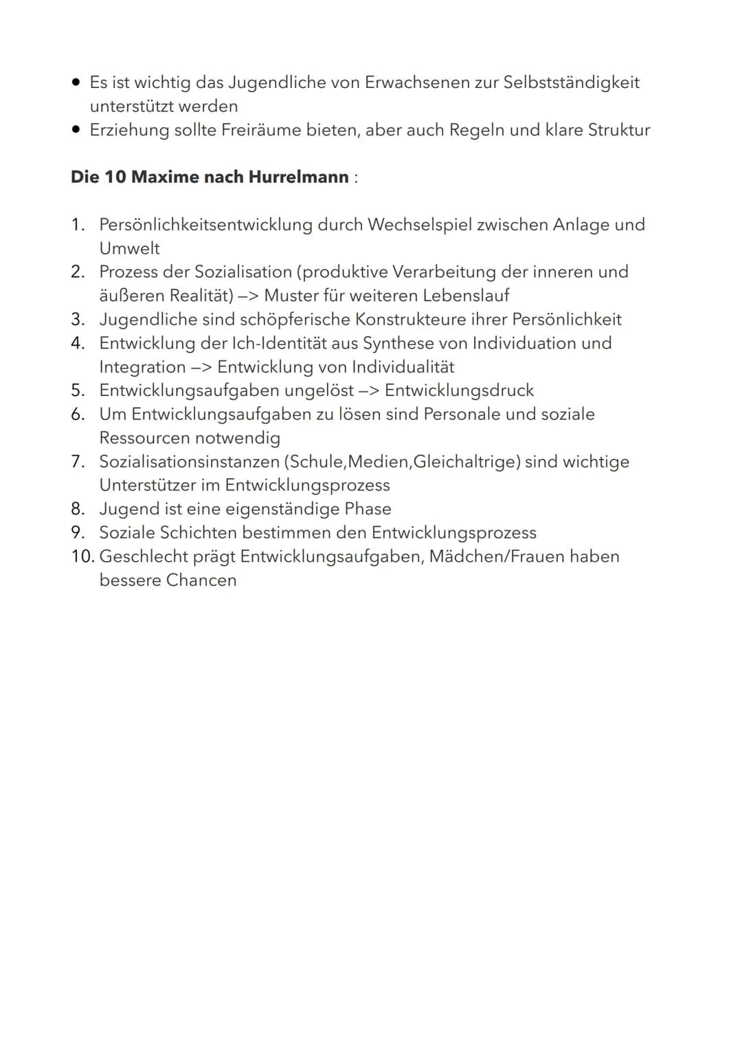 Hurrelmann
• Modell der Produktiven Realitätsverarbeitung
• Das Jugendalter ist eine eigenständige Phase -> große Bedeutung,
denn es bilden 