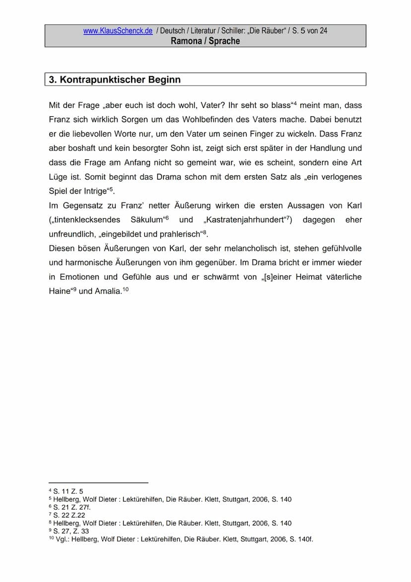 INHALTVERZEICHNIS
1.
2.
4.
3. Kontrapunktischer Beginn
Sprache des Gefühls
Obszöne und vulgäre Sprache
Tiermetapher
Sprache der Rebellion
8.