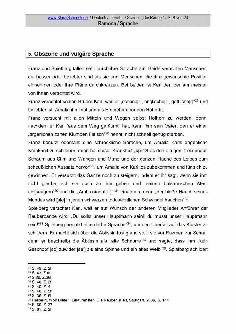 INHALTVERZEICHNIS
1.
2.
4.
3. Kontrapunktischer Beginn
Sprache des Gefühls
Obszöne und vulgäre Sprache
Tiermetapher
Sprache der Rebellion
8.
