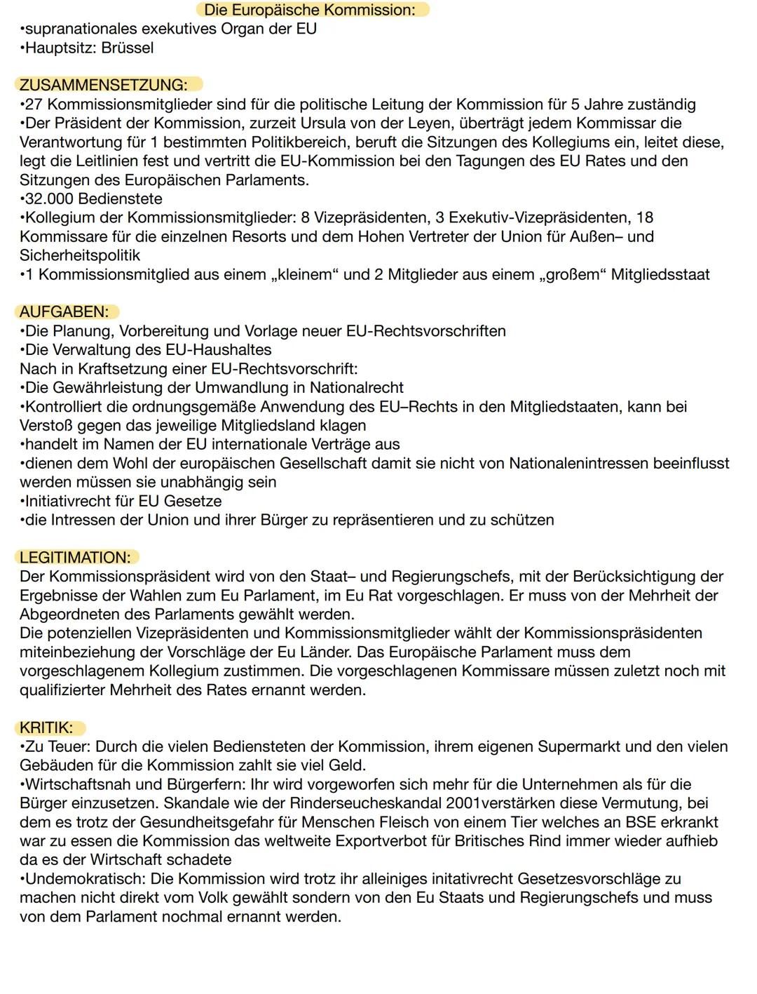 Der Europäische Gerichtshof:
•Das höchste Gericht der Eu/ oberste Rechtssprechende Organ der EU
•Hauptsitz: Luxemburg
•Hauptaufgabe: Wahrung
