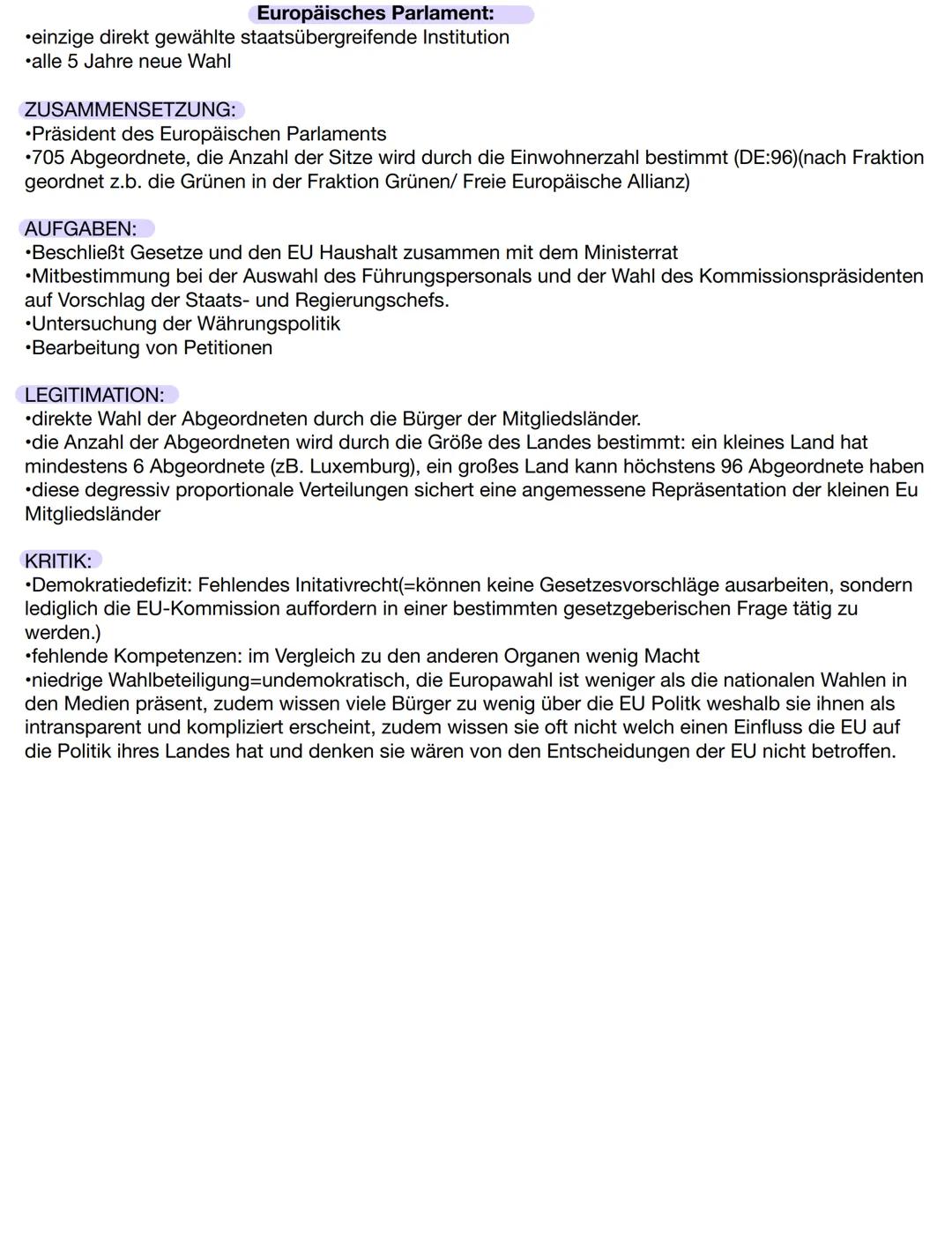 Der Europäische Gerichtshof:
•Das höchste Gericht der Eu/ oberste Rechtssprechende Organ der EU
•Hauptsitz: Luxemburg
•Hauptaufgabe: Wahrung