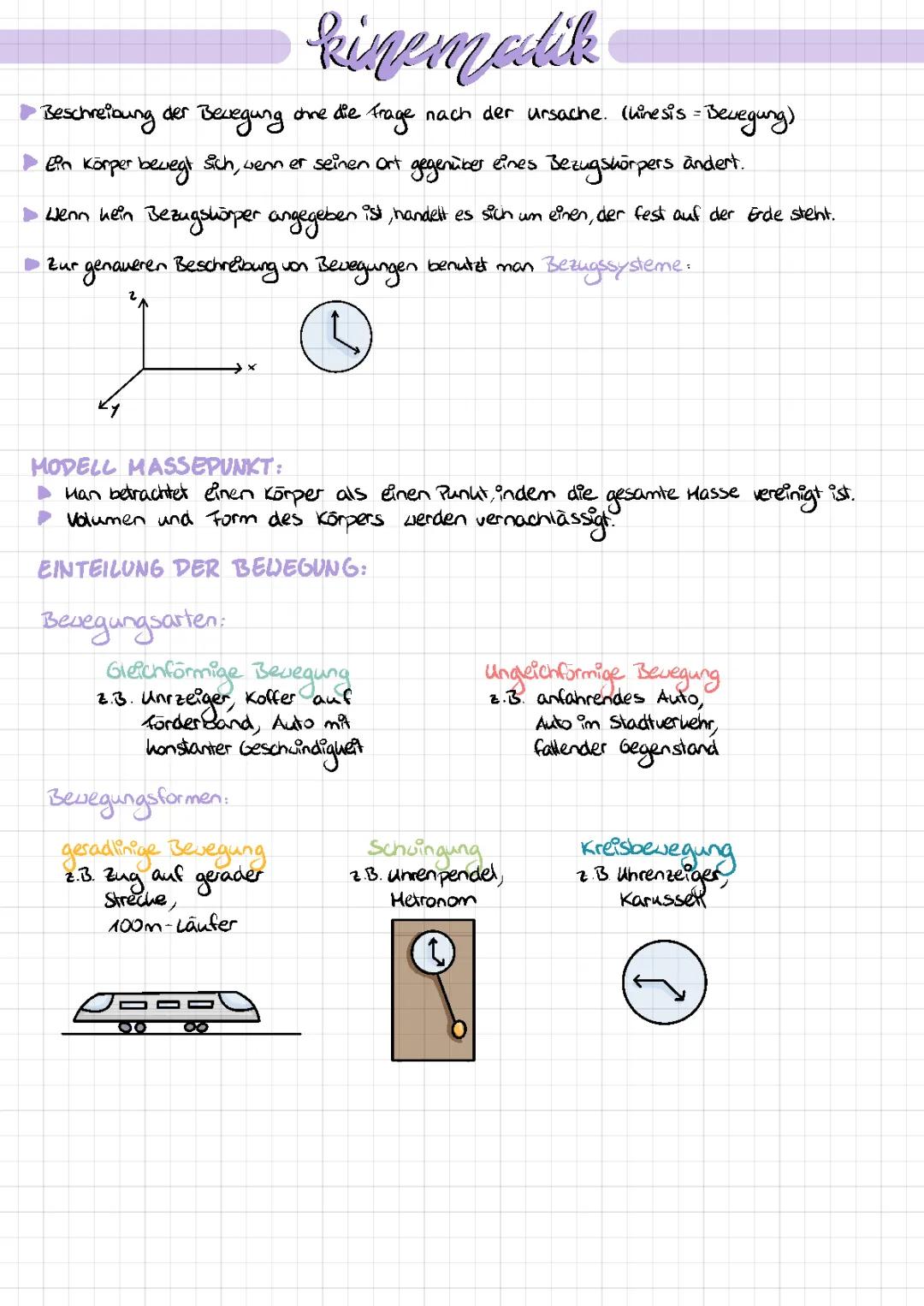 Kinematik einfach erklärt - Definition, Beispiele und Formeln