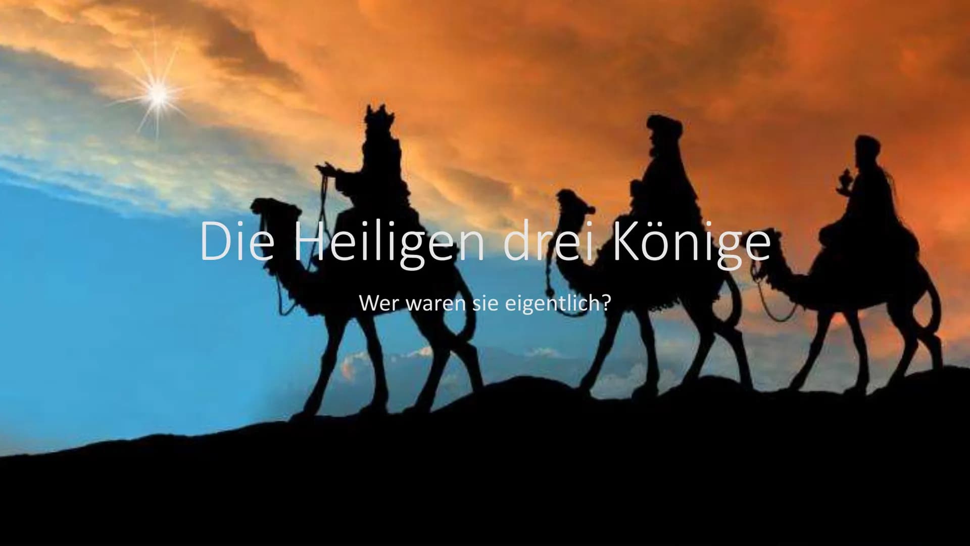 Die Heiligen drei Könige
Wer waren sie eigentlich?
18 Wer waren sie
überhaupt?
Sie hießen Caspar, Melchior und Balthasar
• Waren "Weise aus 