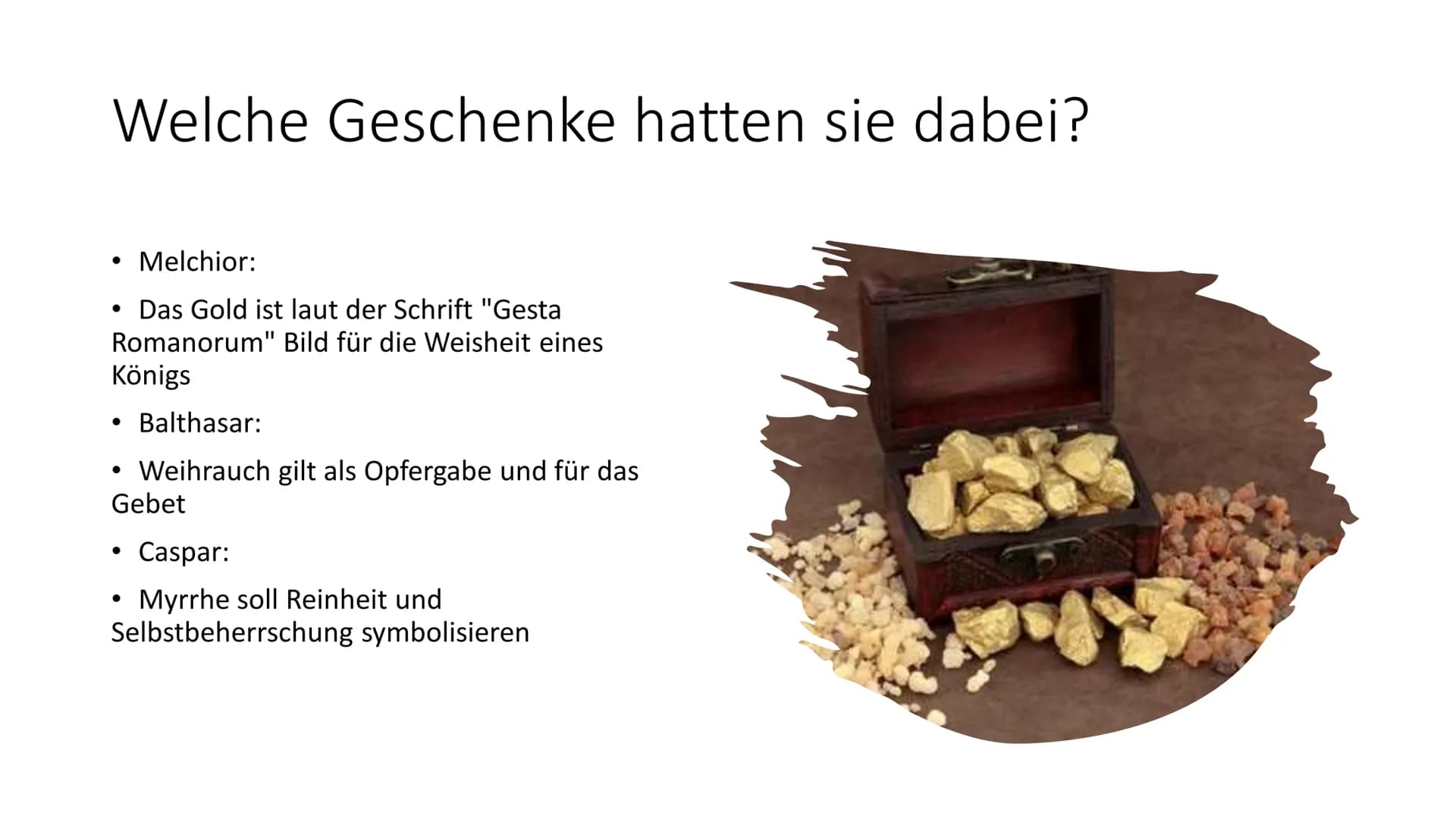 Die Heiligen drei Könige
Wer waren sie eigentlich?
18 Wer waren sie
überhaupt?
Sie hießen Caspar, Melchior und Balthasar
• Waren "Weise aus 