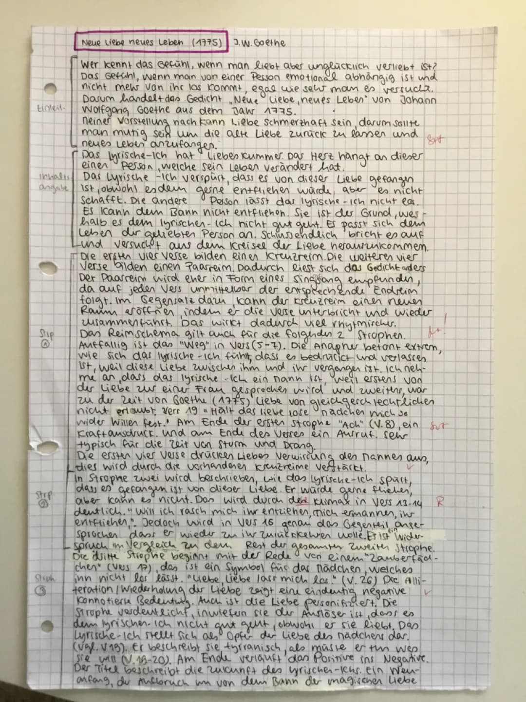 Goethe - Neue Liebe, neues Leben: Gedichtsinterpretation und Zusammenfassung