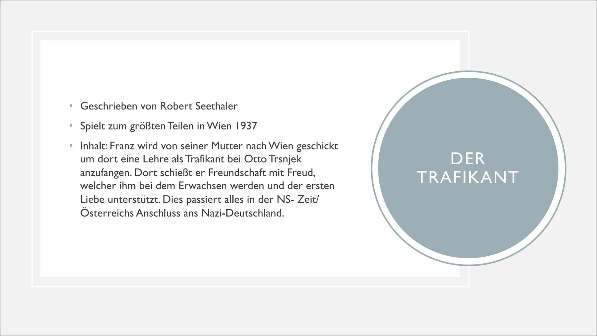 TRAUMDEUTUNG IN
TRAUMNOVELLE &
TRAFIKANT
Von Zelal und Amina Der Trafikant
Die Traumnovelle
INHALTSVERZEICHNIS
Instanzenmodell Sigmund Freud