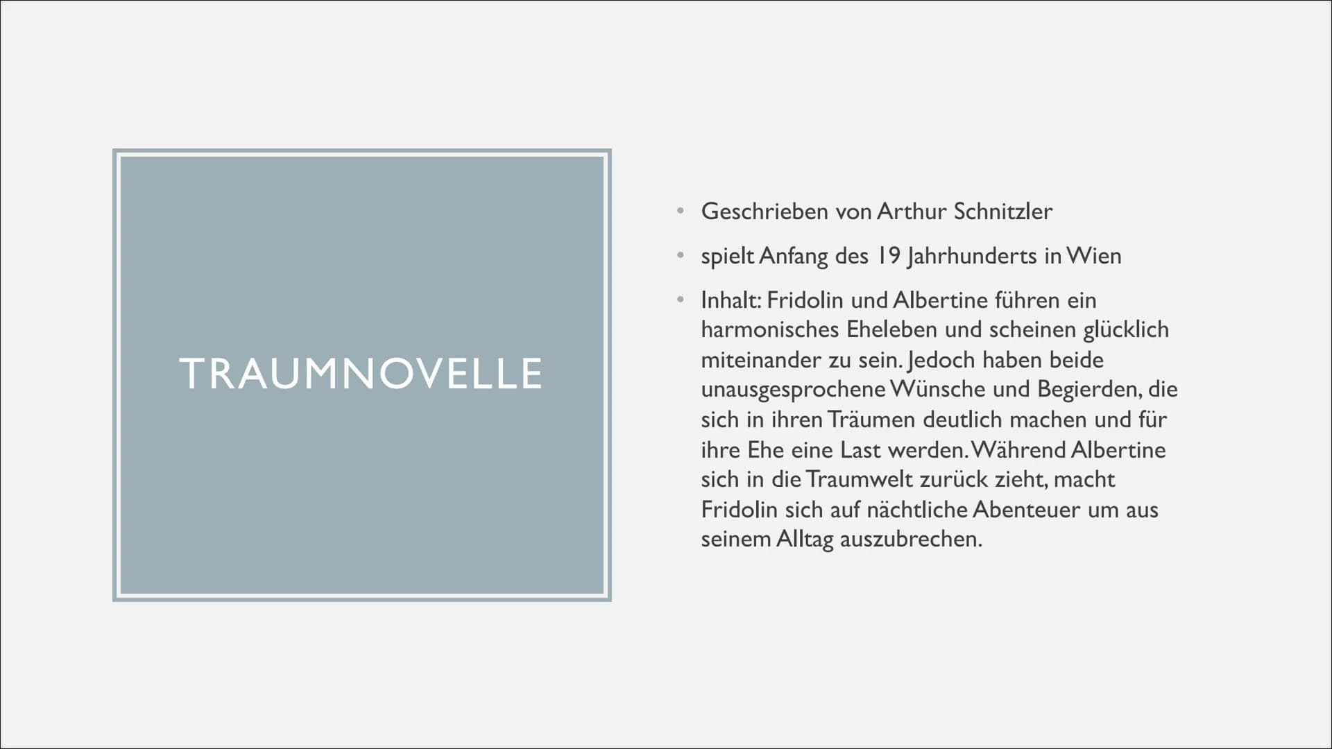 TRAUMDEUTUNG IN
TRAUMNOVELLE &
TRAFIKANT
Von Zelal und Amina Der Trafikant
Die Traumnovelle
INHALTSVERZEICHNIS
Instanzenmodell Sigmund Freud