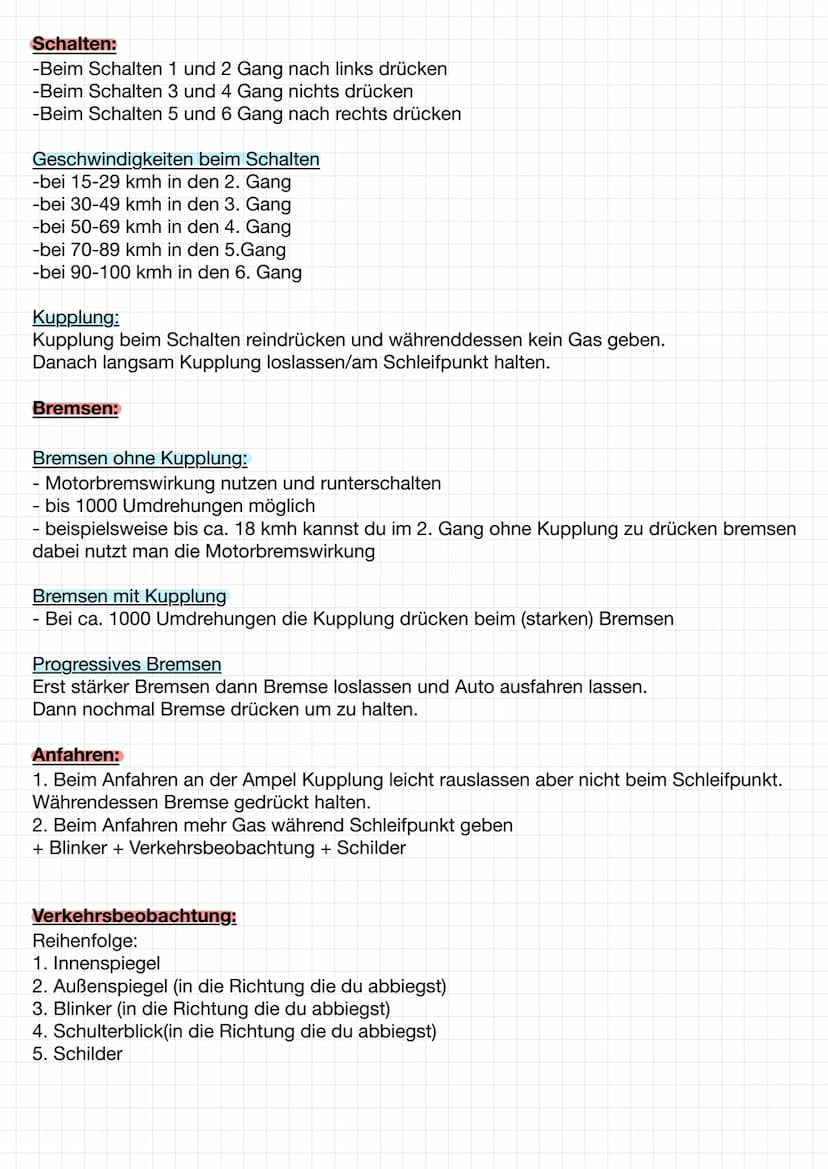 Einsteigen:
1. Sitz einstellen
2. erstes mal Start Auto anmachen/Zündung
3. Lenkrad einstellen
4. Innen/Außenspiegel einstellen
5. Gürtel
6.