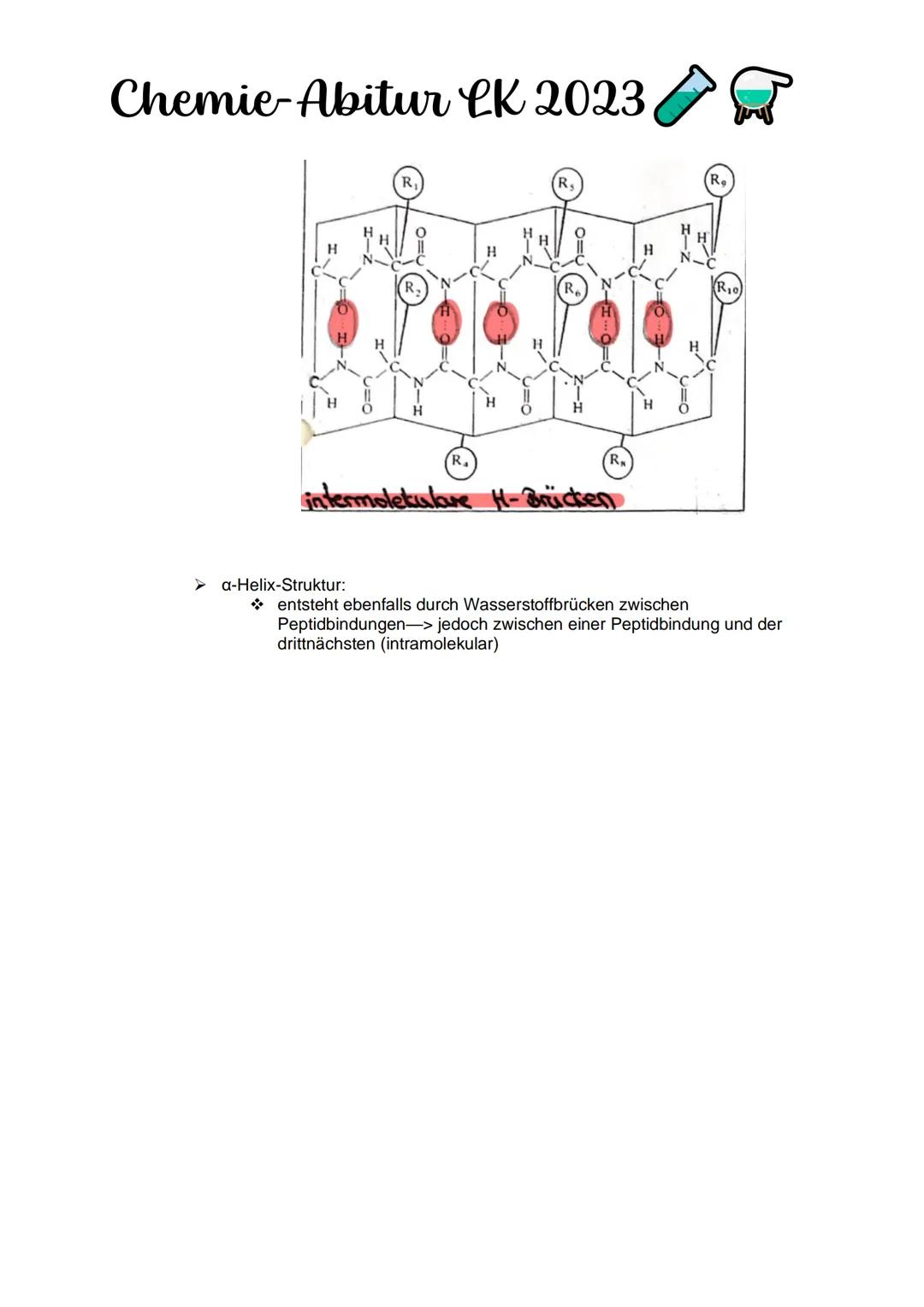 Chemie-Abitur CK 2023
Kohlenhydrate & Peptide
Monosaccharide:
Glucose
●
Monosaccharid
C6H12O10
Position Hydroxygruppen an Chiralitätszentren