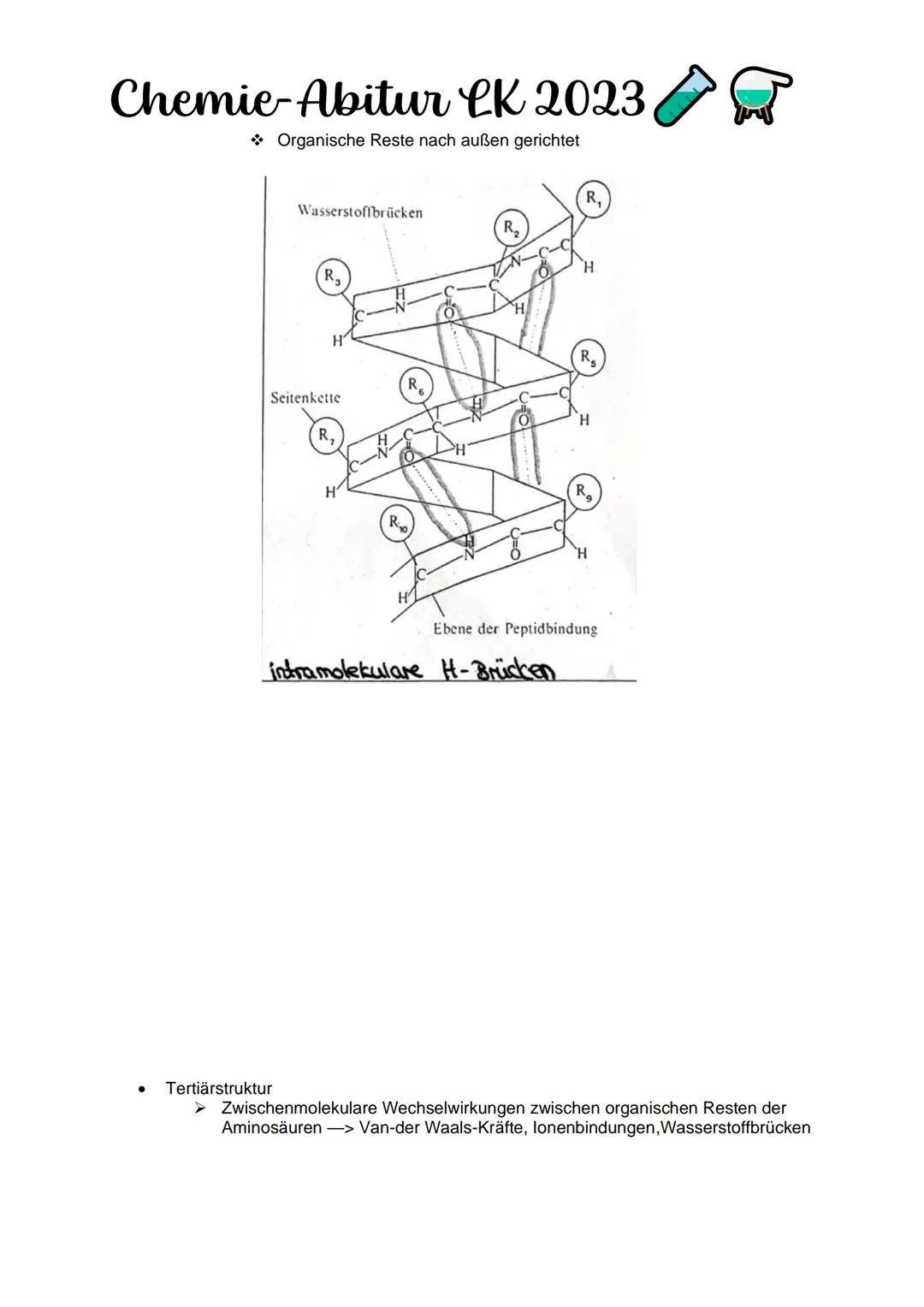 Chemie-Abitur CK 2023
Kohlenhydrate & Peptide
Monosaccharide:
Glucose
●
Monosaccharid
C6H12O10
Position Hydroxygruppen an Chiralitätszentren