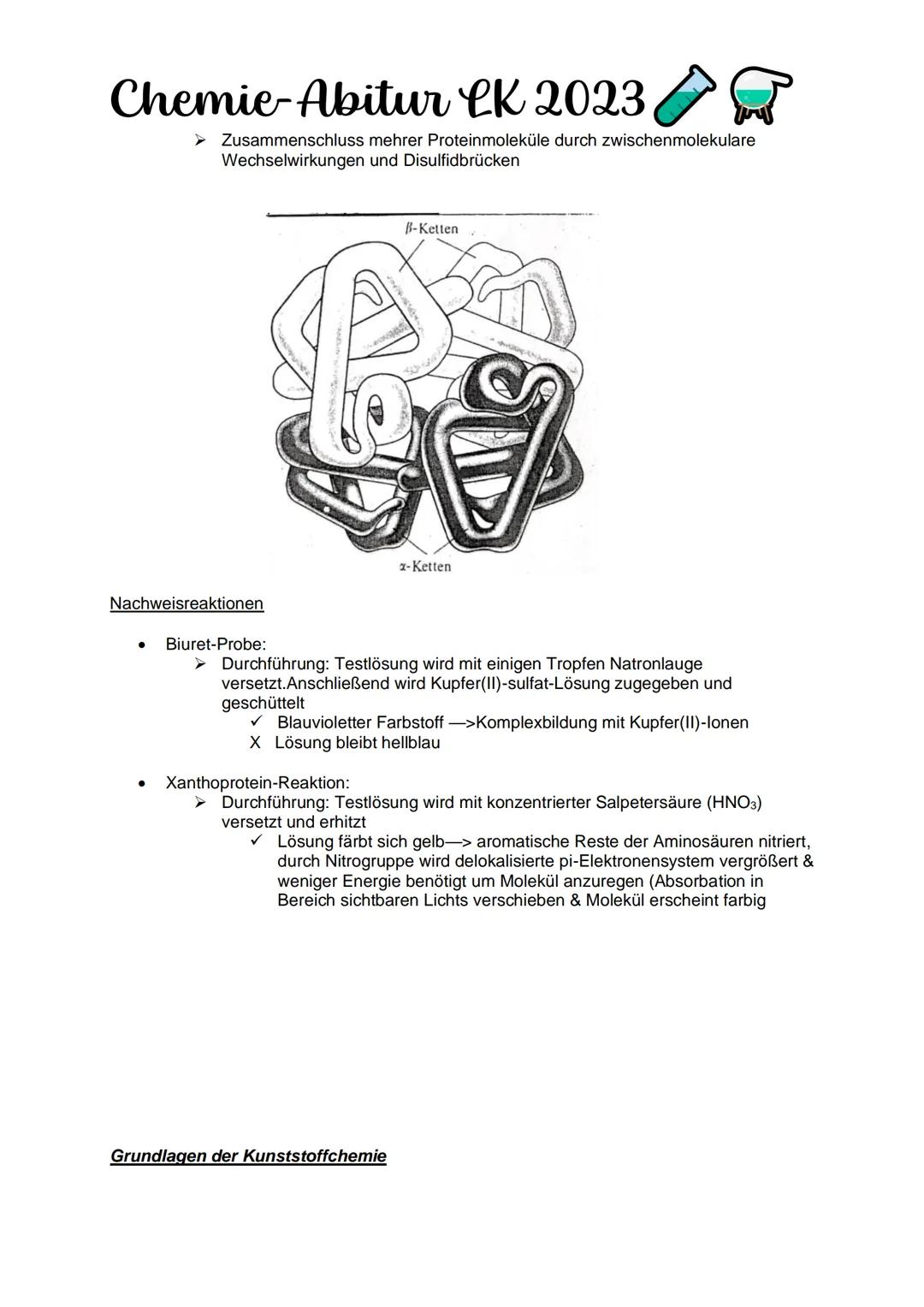 Chemie-Abitur CK 2023
Kohlenhydrate & Peptide
Monosaccharide:
Glucose
●
Monosaccharid
C6H12O10
Position Hydroxygruppen an Chiralitätszentren