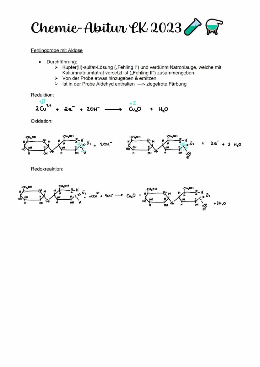 Chemie-Abitur CK 2023
Kohlenhydrate & Peptide
Monosaccharide:
Glucose
●
Monosaccharid
C6H12O10
Position Hydroxygruppen an Chiralitätszentren