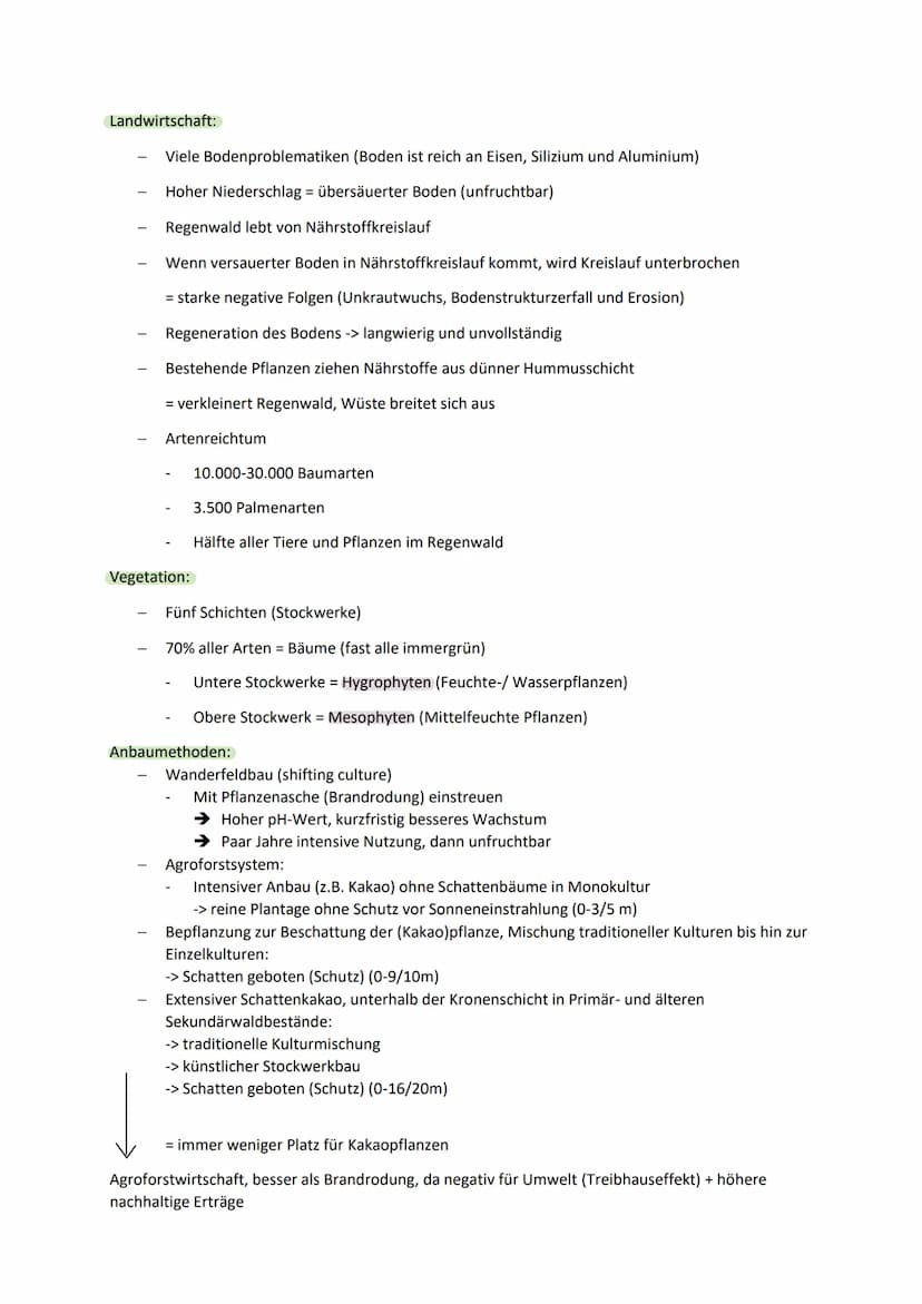 Klima- und Vegetationszonen der Welt
Ausprägung einer Landwirtschaft durch verschiedene Geofaktoren (=> Klima, Boden, Wasser,
Vegetation)
Ge