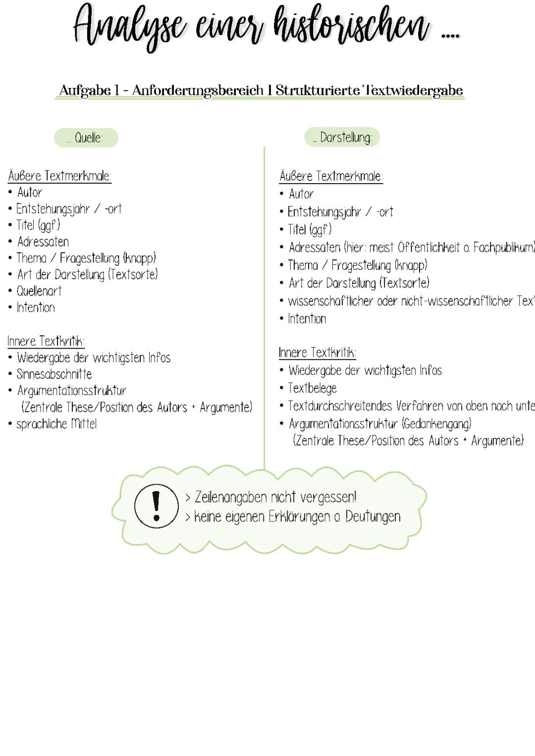 Analyse einer historischen Quelle / Darstellung 