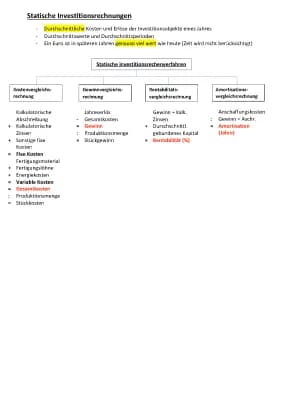 Know statische und dynamische Investitionsrechnung, Wirtschaftslehre Investition und Finanzierung thumbnail