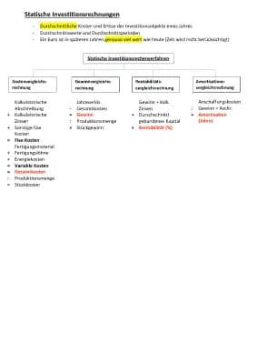 Know statische und dynamische Investitionsrechnung, Wirtschaftslehre Investition und Finanzierung thumbnail