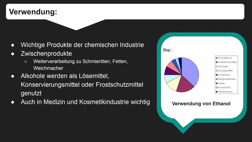 Alkohole Inhalt:
1. Kurze Definition von Alkohol
Einteilung von Alkohol
Siede- und
Schmelztemperatur
2.
3.
4. Alkoholische Gärung
5. Bsp.: V