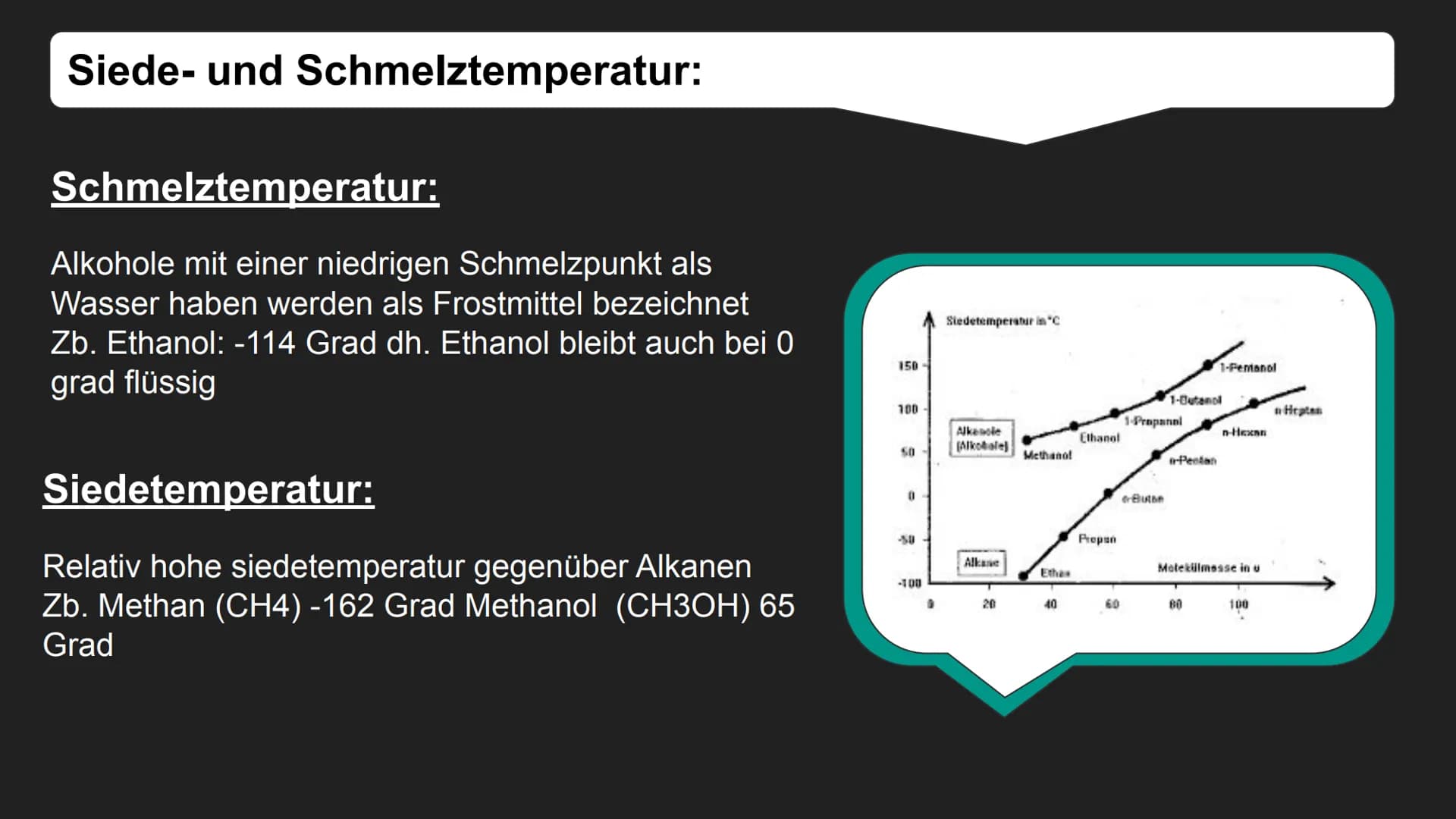 Alkohole Inhalt:
1. Kurze Definition von Alkohol
Einteilung von Alkohol
Siede- und
Schmelztemperatur
2.
3.
4. Alkoholische Gärung
5. Bsp.: V