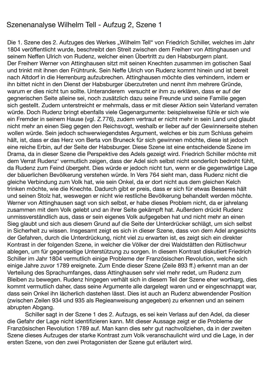 Szenenanalyse Wilhelm Tell - Aufzug 2, Szene 1
Die 1. Szene des 2. Aufzuges des Werkes ,,Wilhelm Tell" von Friedrich Schiller, welches im Ja