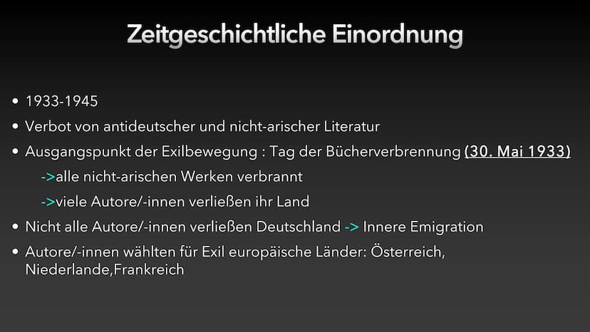 MAY Literaturepoche
Exilliteratur (1933-1945)
Literaturhandbuch.de
Khadija Bendjaouahdou, Diellza Rufati, Eunice Gadzedzo
Deutsch Q1 GK Wage