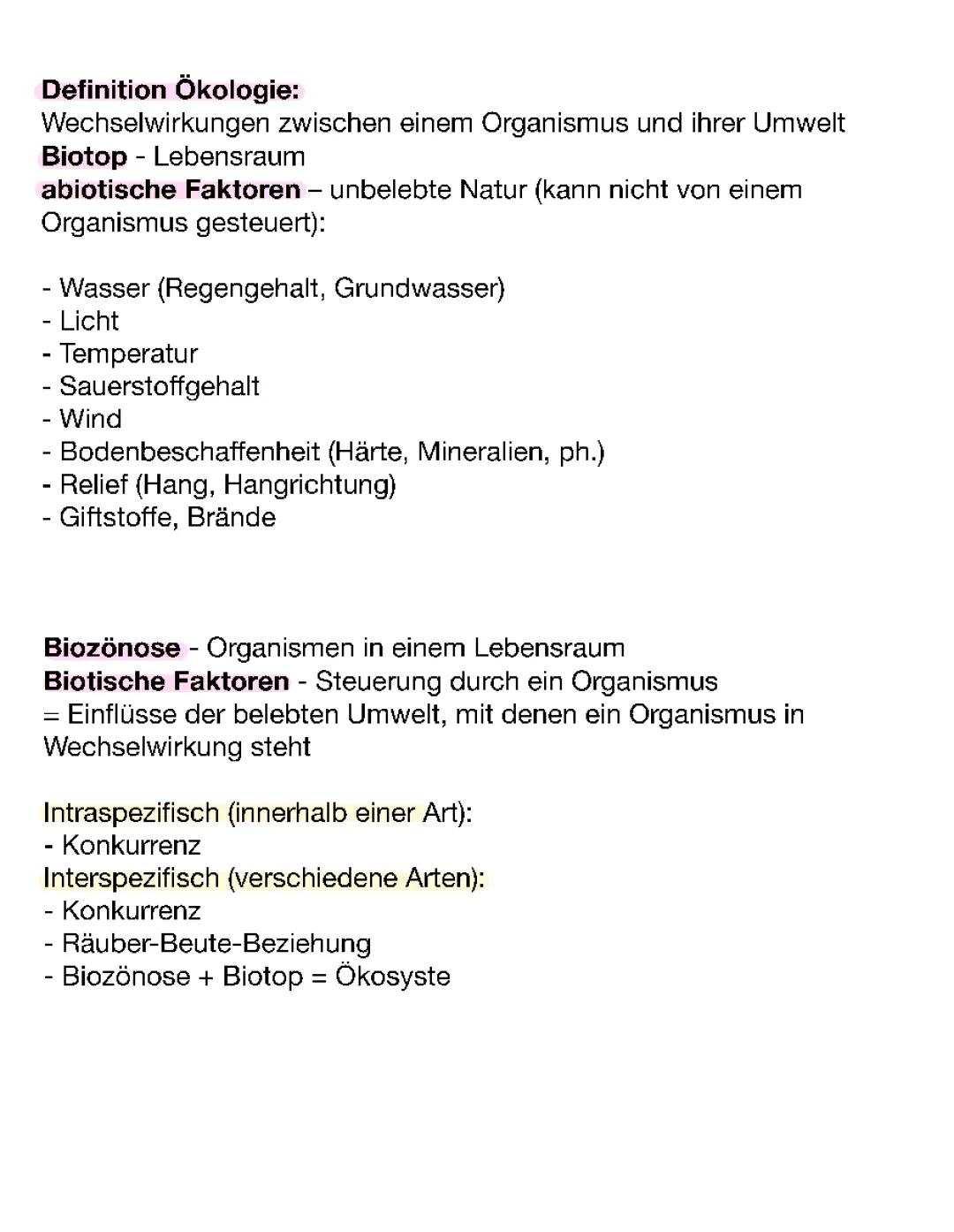 Ökologie Abitur Zusammenfassung PDF: Abiotische und Biotische Faktoren & mehr