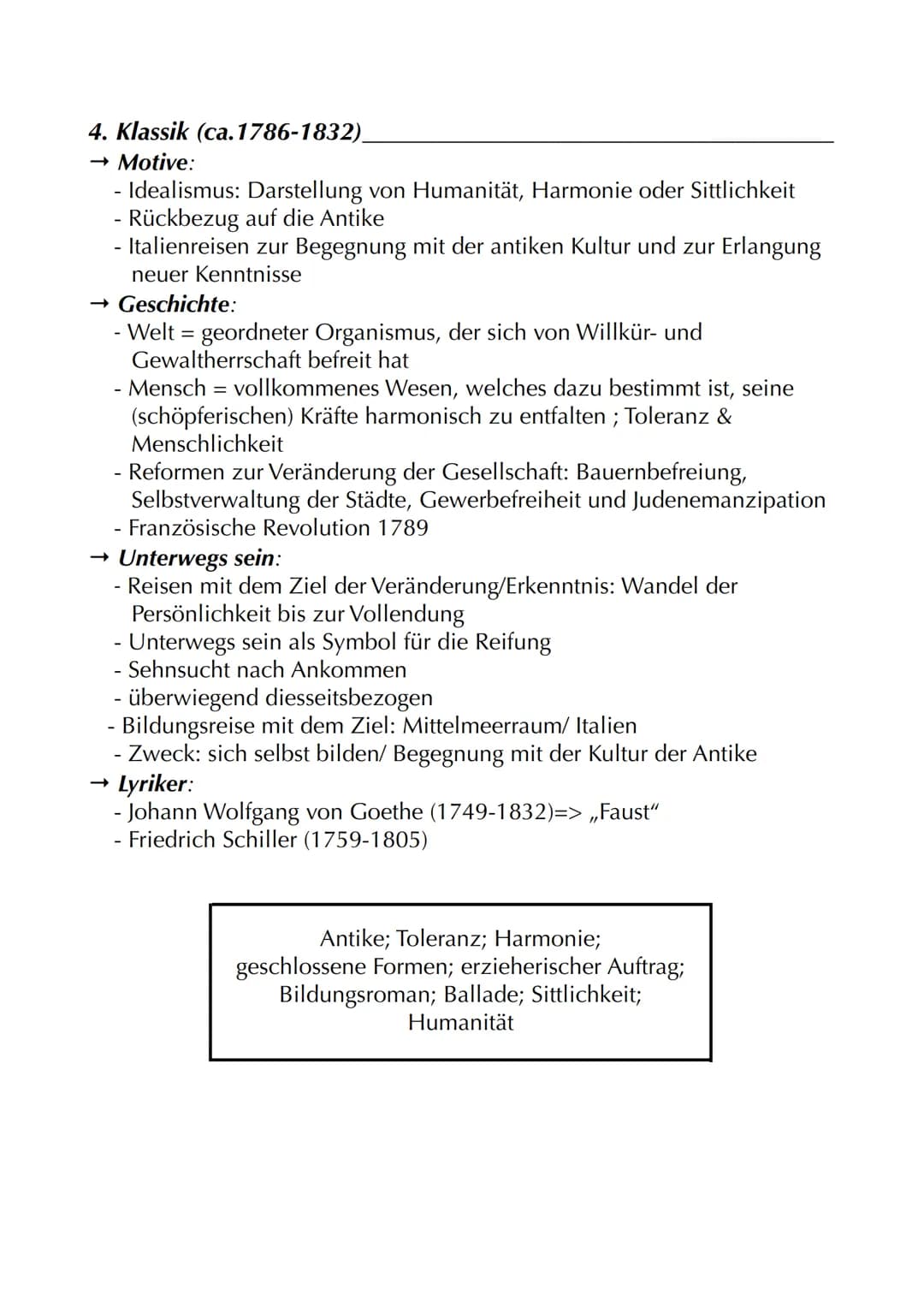 Motive
Lyrik: ,,Unterwegs sein"
Sehnsucht, Heimweh, Fernweh
Unterwegs sein als Entwicklungsprozess
"Sehnsuchtsland": Italien
Unterwegs sein 