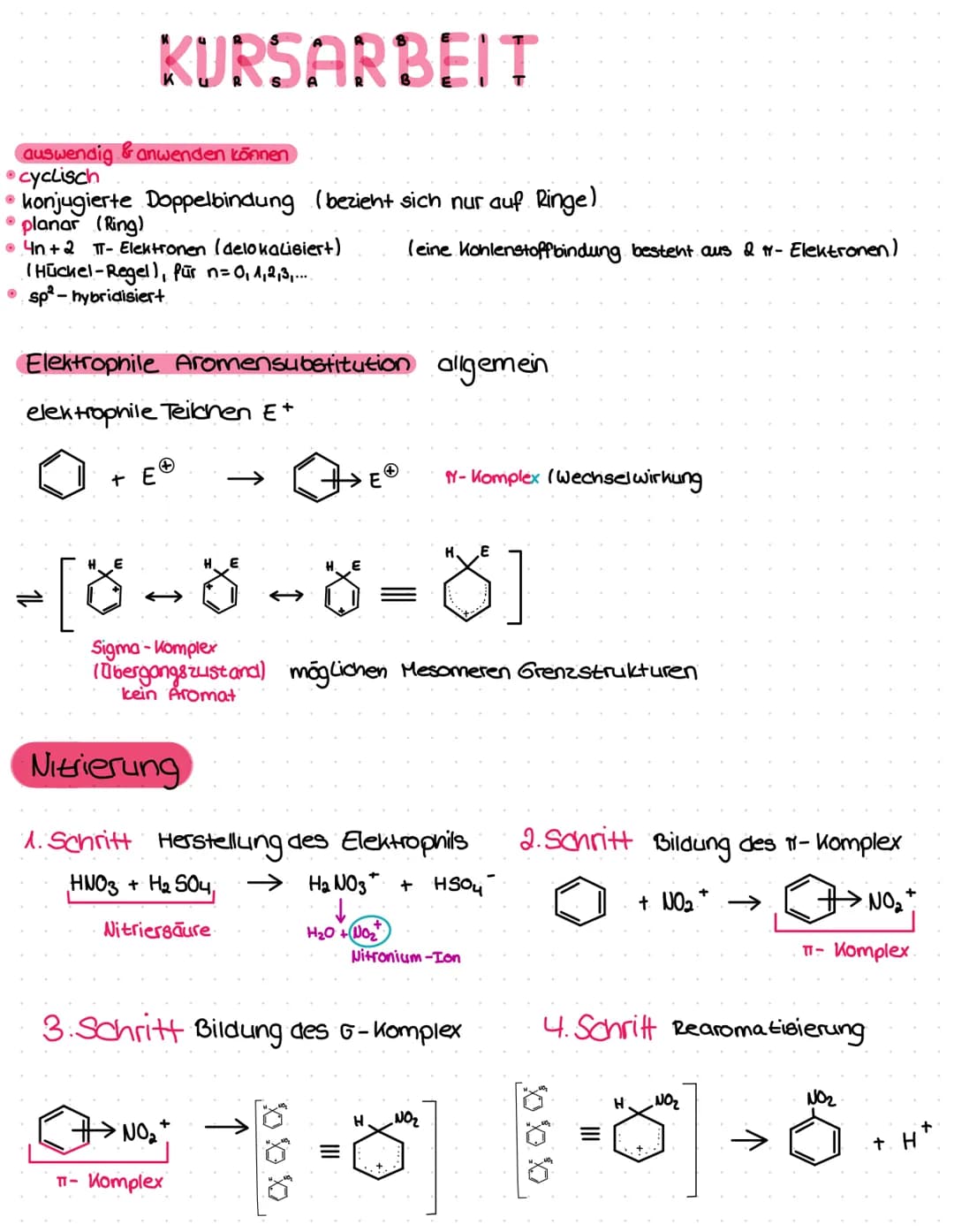 O
O
KURSARBEIT
auswendig & anwenden können
cyclisch
konjugierte Doppelbindung (bezieht sich nur auf Ringe).
planar (Ring)
4n+2 TT- Elektrone