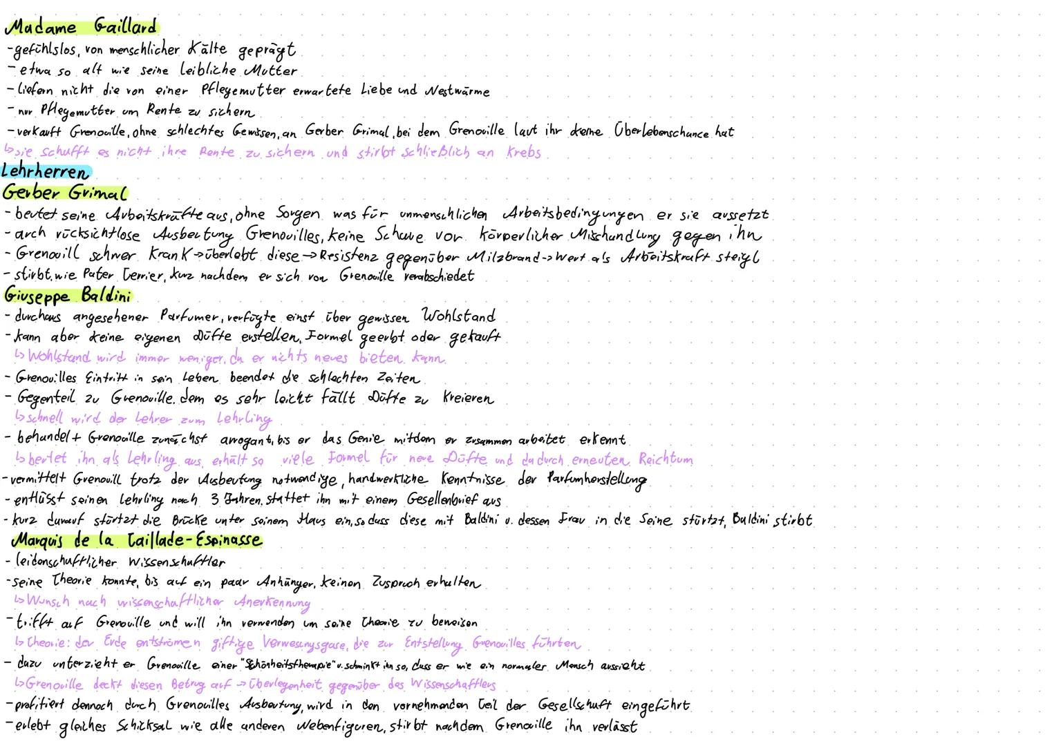 Patrick Süskind
Das Parfum
Die Geschichte eines Mörders
Diogenes Zusammenfassung
1.teil: Kapitel 1-22; Kindheit u. Lehrjahre
-Geburt im Gest