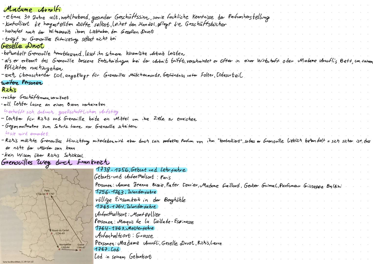 Patrick Süskind
Das Parfum
Die Geschichte eines Mörders
Diogenes Zusammenfassung
1.teil: Kapitel 1-22; Kindheit u. Lehrjahre
-Geburt im Gest